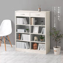 引き出し付き木製ラック 本棚 引き出し付き ラック 4段 可動棚  収納棚 木目調 コミック 大容量 コンパクト ぼん家具