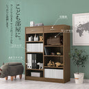 引き出し付き木製ラック 本棚 引き出し付き ラック 4段 可動棚  収納棚 木目調 コミック 大容量 コンパクト ぼん家具