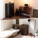 マルチ収納ラック 本棚  扉付き 4段 可動棚  収納棚 コミック 漫画 cd キャビネット 大容量 木目調 北欧 ぼん家具