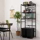 SOLOW　ペダルオープンツイン45L〔2個セット〕 ゴミ箱 45リットル 45L ごみ箱 ダストボックス 2個セット キッチン ペダル式 キャスター付き 蓋 フタ付き おしゃれ 両開き 袋止め 抗菌加工 リス ぼん家具