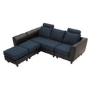 ヘッドレスト付きカウチソファ〔3人掛け〕 ソファー カウチソファ 3人掛け 4人掛け シェーズロング コーナーソファ l字 おしゃれ 北欧 大型 ダイニングソファ オットマン 合皮 ぼん家具