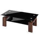 モダンコーヒーテーブル〔幅120cm〕 ローテーブル センターテーブル リビングテーブル おしゃれ 収納 棚付き ガラス 幅120 奥行60 高さ45 木製 脚 応接 モダン 黒 白 茶 ぼん家具