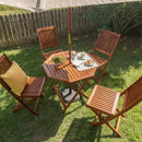 天然木ガーデン　テーブル＆チェアセット ガーデンテーブルセット ガーデンテーブル ガーデンチェア ガーデンファニチャー 屋外 椅子 おしゃれ 木製 折りたたみ 天然木 軽量 5点セット テラス ぼん家具