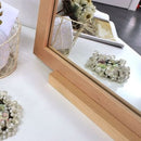 木製卓上ミラー 鏡 卓上 スタンドミラー 木製フレーム 洗面鏡 メイク鏡 おしゃれ 縦 横 シンプル 大きい 北欧 モダン 2段階 調節 ぼん家具