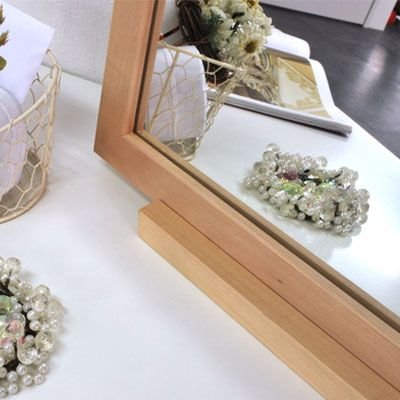 木製卓上ミラー ミラー ドレッサー おしゃれ ぼん家具 LETHY0240