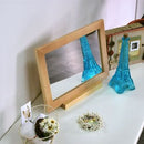 木製卓上ミラー 鏡 卓上 スタンドミラー 木製フレーム 洗面鏡 メイク鏡 おしゃれ 縦 横 シンプル 大きい 北欧 モダン 2段階 調節 ぼん家具