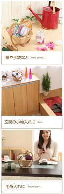 りんごバスケット〔小〕 キッチンラック かご カゴ 籠 キッチン収納 バスケット バンブーバスケット インテリア 家具 おしゃれ 北欧風 シンプル おすすめ 人気 ぼん家具