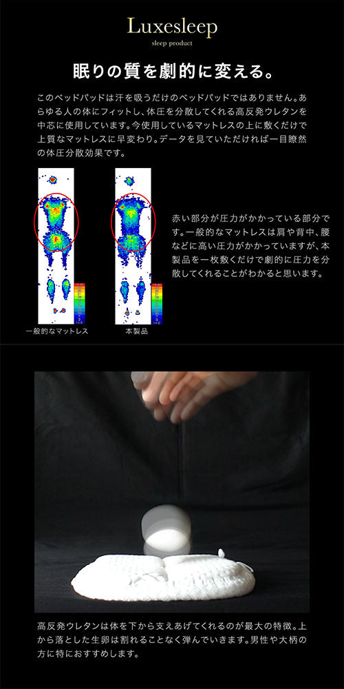 テンセル高反発ベッドパッド〔Qサイズ〕