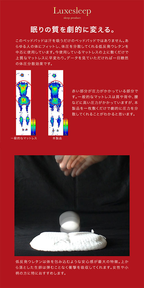 テンセル低反発ベッドパッド〔WKサイズ〕
